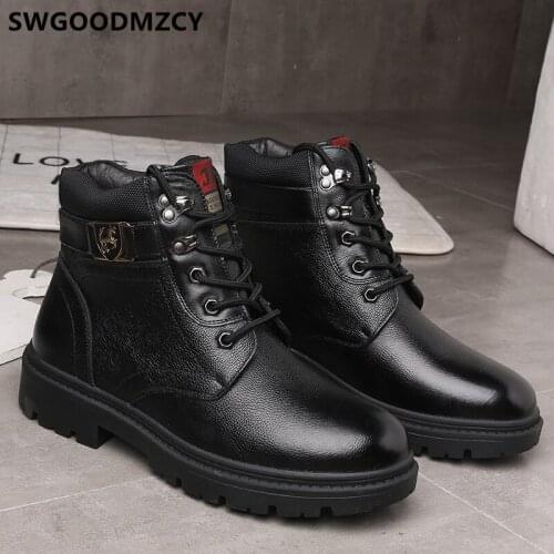 Leather Boots Men Ankle Boots Men Winter Shoes Men Snow Boots Shoes+male Buty Zimowe Meskie Heren Schoenen Bot Erkek Chaussures