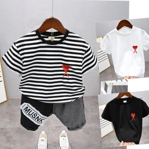 Summer Childrens Toddler Clothing For Boy T-Shirt + Shorts Set Pure Cotton Baby Short Sleeve 2-Piece Clothes Boys Clothing Set
