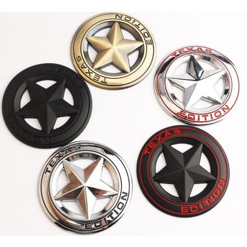 1 Pcs 3D Metal Texas Edition Emblem Badge Sticker Car Styling Body Trunk Decal For Jeep Wrangler Grand Cherokee Trail Hawk 7.6cm