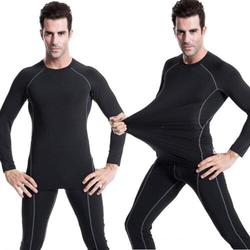 Fashion Mens Tight Pro Fitness Apparel Running T-Shirt Stretch Wicking And Quick-Drying Long-Sleeved Shirt Male Activewear