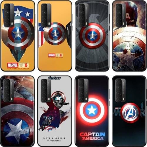 Marvel Captain America Shield For Huawei Y9A Y9S Y9 Y8P Y8S Y7A Y7P Y7 Y6 Y6P Y6S Y5P Y5 Prime Pro 2019 2020 Soft Phone Case