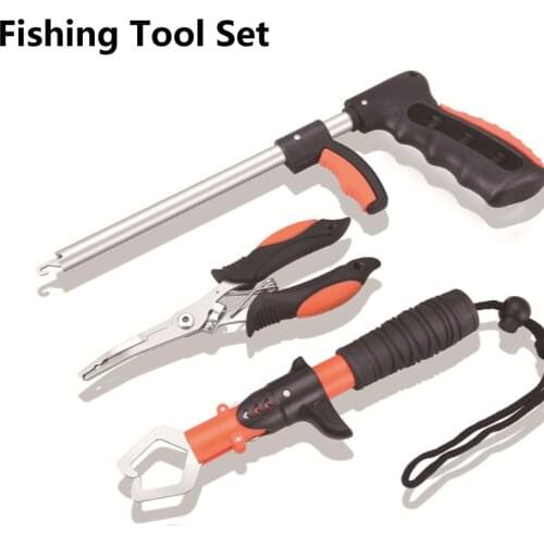 Stainless steel fishing gear set hook catcher gun type fishing lure controller fish grip decoupling device fishing pliers set