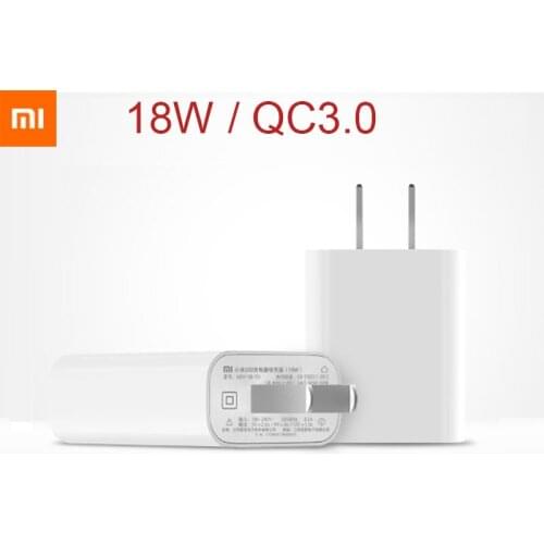 Original Xiaomi Quick Charger QC3.0 18W MDY-08-EH Output 5V=2.5A 9V=2A 12V=1.5A Input AC100-240V 50/60Hz 0.5A 44.6g 62x39x22mm