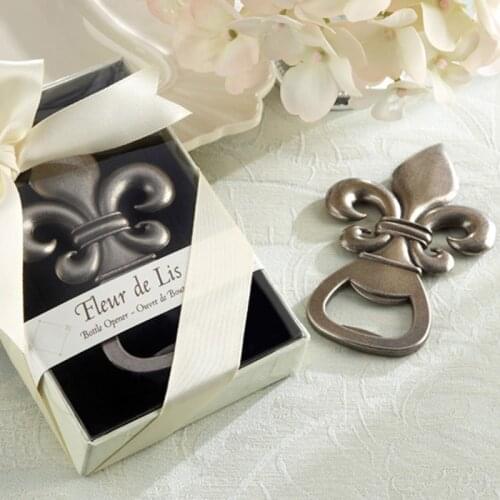 12pcs/Lot Unique Design Fleur de Lis Pewter-Finish Bottle Opener Beer Openers Wedding Favors Party Supplies FREE SHIPPING