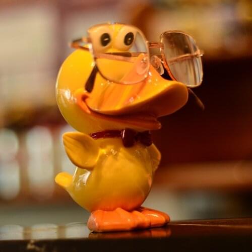 Cute Yellow Duck Animal Glasses Stand Resin Crafts Lovely Eyeglasses Sunglasses Stand Holder Rack Animal Home Decor Best Gift