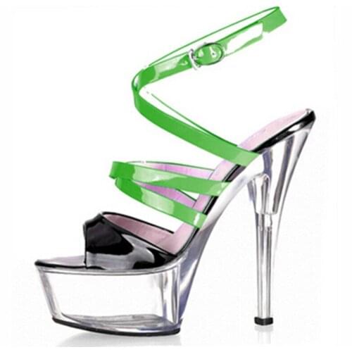 Sexy high-heeled sandals women spool heels platform heels pole dancing shoes 15cm