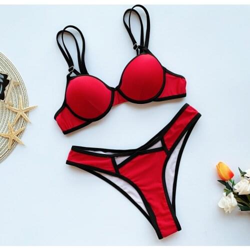 Sexy Women Micro Bikini Push Up Bathing Suit Underwire Beach Swim Wear Bandeau High Cut Thong Swimwear Brazilian Biquini