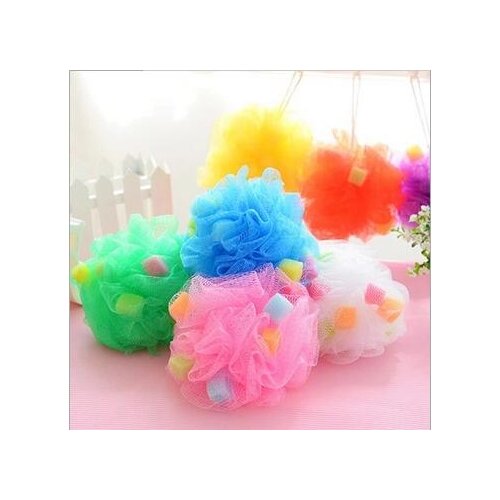 Mesh Pouf Sponge Bathing Spa Shower Scrubber Ball Colorful Bath Brushes Sponges Summer bathing large color bath ball HK82