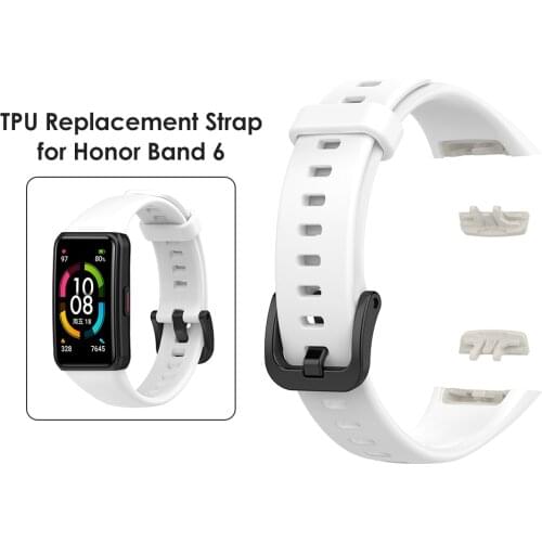 Silicone Smart Watch Strap Replacement for Honor Band 6 Women Men Solid Color Bracelet Wrist Band