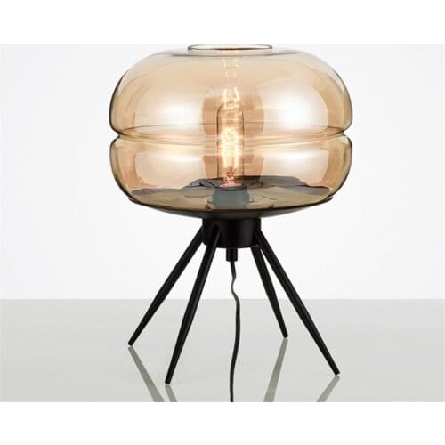 Modern Nordic Glass Tank Table Lamps Living Room Bedroom Bedside Study Tripod Table Desk Lights Designer Led Corrugated Lighting