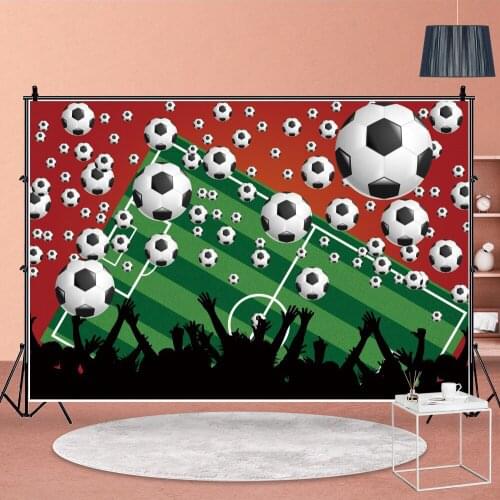 Boy Sport Photo Background Custom Photo Booth Vinyl Footballs Game Photo Studio Wall Decors Cartoon Birthday Backdrops