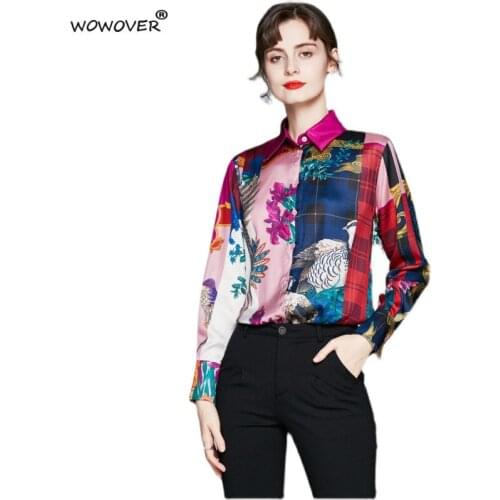 WOWOVER Womens Satin Shirts