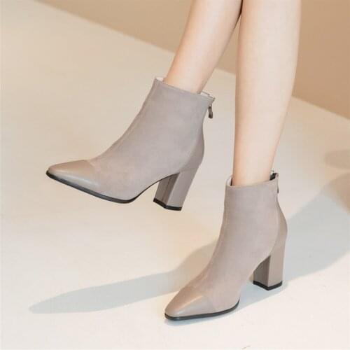 Plus Size 34-43 Fashion Mixed Colors Ankle Boots Footwear Arrival Women Boots Riding Feminine Shoes Womens High Heels Booties