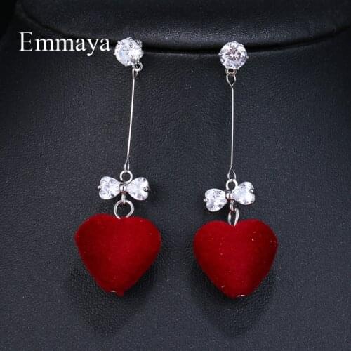 Emmaya Fascinating Girls And Women adorable Alloy Earrings Jewerly Charming Heart Shape Dangle Trendy Party