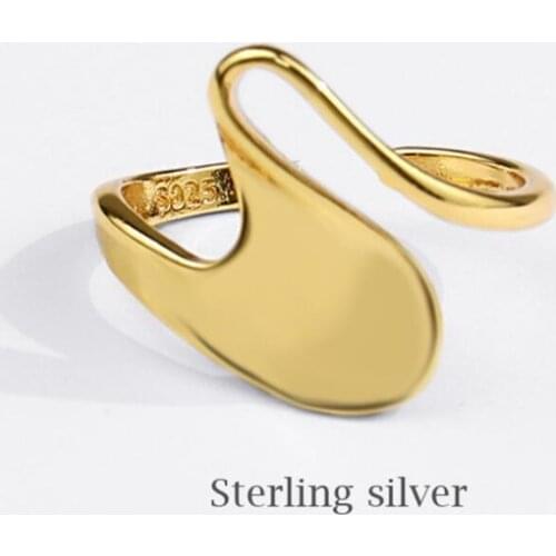 Sole Memory Irregular Geometric Punk Creative Fashion 925 Sterling Silver Female Resizable Opening Rings SRI825