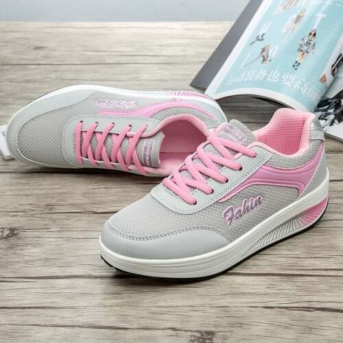 Mesh sneakers women shoes outdoor causal shoes woman sneakers height increasing lace-up hot sale zapatillas platform shoe female