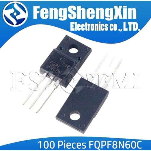 100pcs/lot FQPF8N60C TO-220F FQPF8N60 8N60C 8N60 N-Channel MOSFET