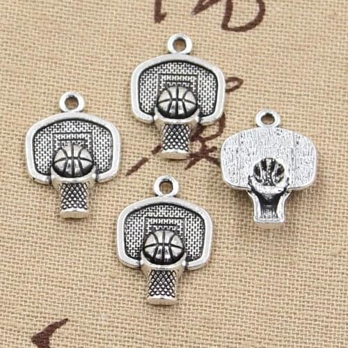 12pcs Charms Basketball Hoop 20x15mm Antique Making Pendant fit,Vintage Tibetan Silver color,DIY Handmade Jewelry