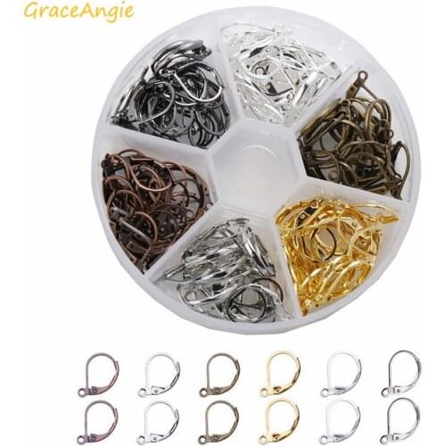 120pcs/box earrings hooks for earring making mix 6 colors French earrings handmade Jewelry Findings Hook Earring Pinch Bail Ear