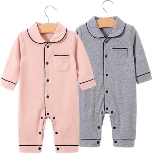 2021 New Arrival Baby Girls Cotton Romper Jumpsuit Spring And Autumn infants 3m-24m Long Sleeve Boys Clothes Home Wear Pajamas