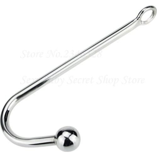 30*250mm Stainless Steel Anal Hook Metal Butt Plug With Ball,Anal Plug Anal Dilator Gay Sex Toys For Men And Women Adult Games