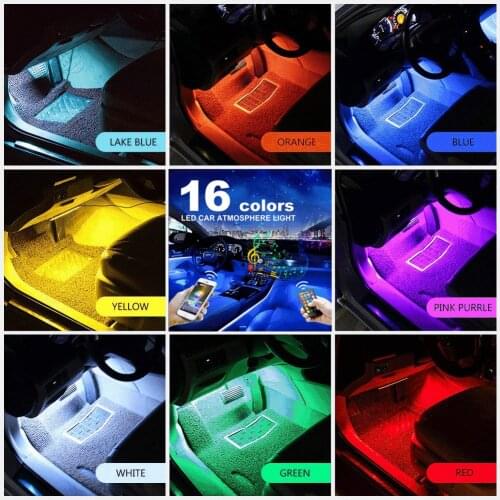 12 V Car Decoration Lights Led Ambient Light Interior Center Console Under The Seat Lantern Auto Parts Universal USB Socket