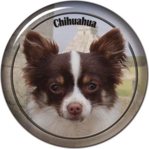 B0810# 13CM/17CM Self-Adhesive Decal Chihuahua Dog V2 Car Sticker Decors on Bumper Rear Window Laptop