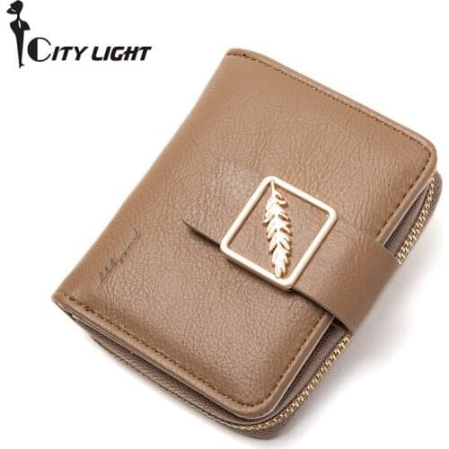 Brand Organ Designer High Capacity Women Short Wallets Pu Leather Zipper Coin Card Holder Ladies Purse Small Wallet Female