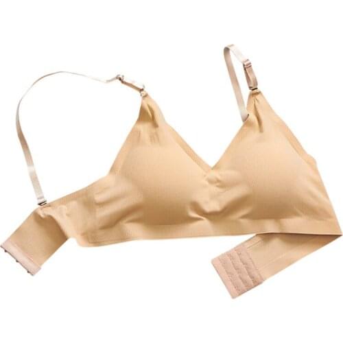 Stylish Beautiful Seamless Womens Bra Comfortable Breathable Solid Color Triangle Cup Bra