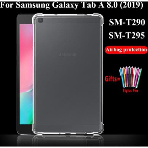 Tablet Case for Samsung Galaxy Tab A 8.0 2019 Case Silicone Soft Shell TPU Cover Transparent Protection Bag for SM T290 T295