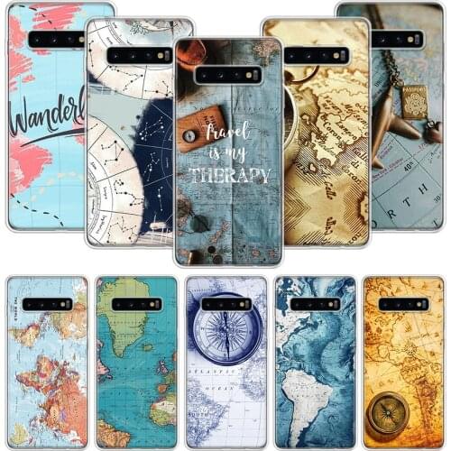 World Map Travel Plans Case for Samsung Galaxy A51 A71 A50S A10 A20E A30 A40 A70S A90 M30S A01 A21 A6 A7 A8 A9 Plus + Phone Cove