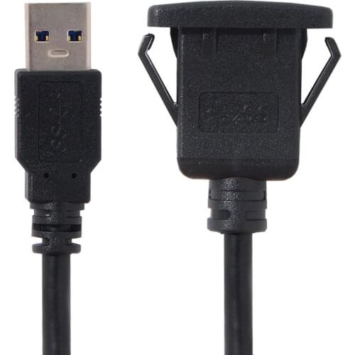 Chenyang 1m Waterproof Single USB 3.0 Extension Latch Mount Car AUX Cable for Dashboard Panel