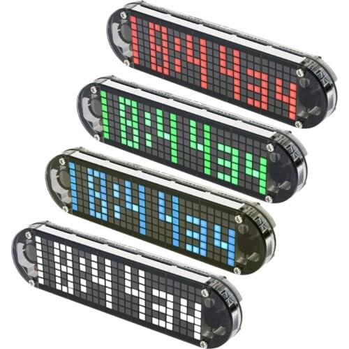 DS3231 temperature meter High Accuracy DIY Digital Dot Matrix LED Alarm Clock Kit with Transparent Case Date Time Display