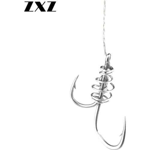 Easy Catch High Carbon Steel Double Fishing Hooks for Soft Worm Bait Cage Basket Feeder Holder Fly Tying Duple Hook for Jig Bass