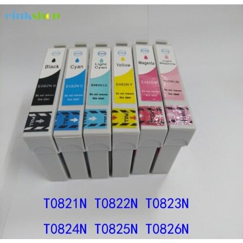 Einkshop1Set T0821N 82N cartridge for Epson R270 R290 R295 R390 RX590 RX610 RX615 T50 T59 TX650 TX800 TX710W/TX650 T50 T59 T1281
