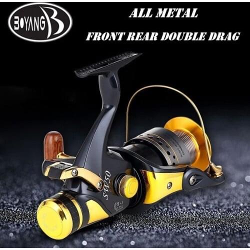 Fly Fishing Spinning Jig Reel Post-pre-loading Front Rear Brake Wheel Metal Head Baitcasting Feeder Machine Fish Toss Peche Carp