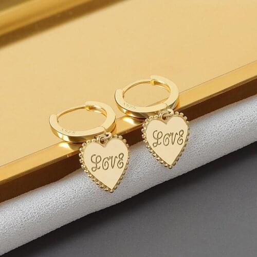 KOFSAC New Trendy 925 Sterling Silver Earrings For Women Sweet Temperament Love Heart Earring Girlfriend Gift Birthday Jewelrty