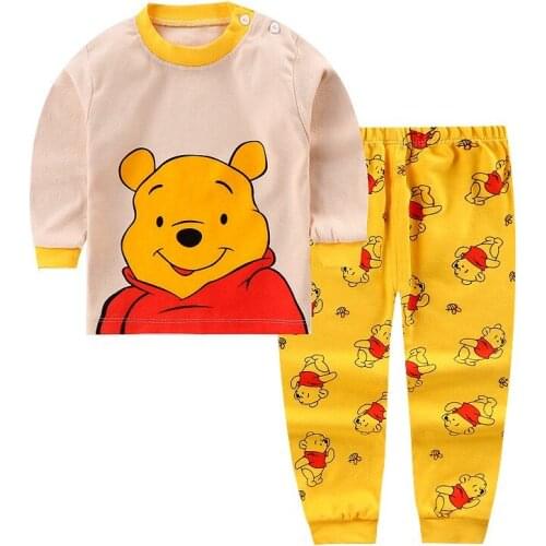 Disneyland Kids Boys Underwear Set Pure Cotton Newborn Autumn Clothing Sets Baby Girls Long Sleeve Pajamas 2-piece Set