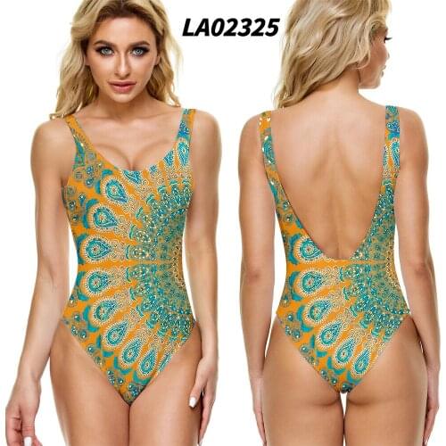 Swimsuit women Push Up Bikini V-neck Bathing Backless Print Floral Beachwear biquini sexy one piece swimsuit бикини