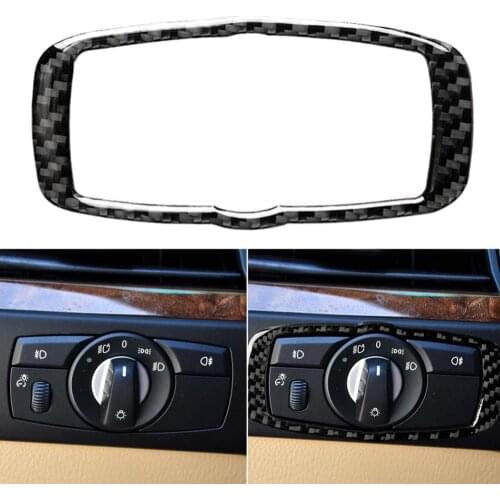 55%HOT Carbon Fiber Headlight Switch Frame Trim Sticker for BMW X5 E70 X6 E71 X5 E60