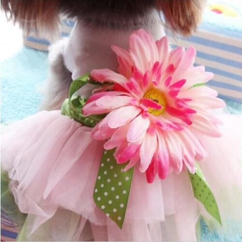 Cute Sunflower dog Costume Pet Dog clothes Princess Pet Clothes Dress Yorkshire Chihuahua small dog clothing