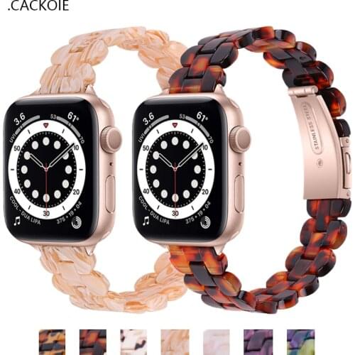 Newest Resin watchband for apple watch serie 6 SE 5 4 band 40mm 44mm sport bracelet for iWatch 3 band 38mm 42mm Wrist strap