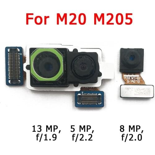 Original Front Rear Back Camera For Samsung Galaxy M20 M205 Main Facing Frontal Selfie Camera Module Replacement Spare Parts
