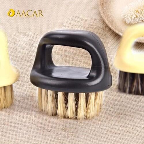 Massage Yellow Mustache Brush 6.5cm Handmade Men Boar Hair Bristle Beard Brush Shaving Comb Face