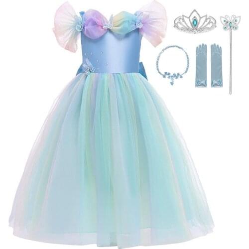 Cinderella Girl Dress Princess Ball Gown Children Halloween Christmas Cosplay Dress Kids Birthday Performance Gorgeous Costumes