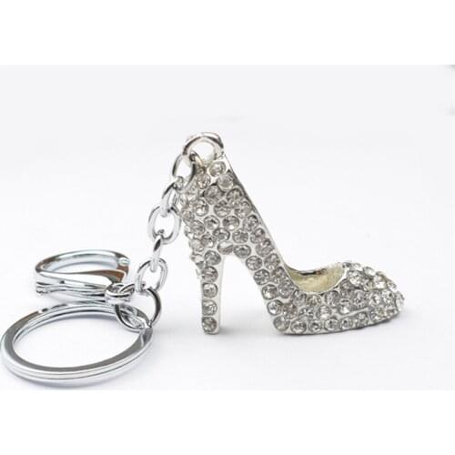 Valentines Day Gift Diamond Ballet High Heel shoes Keychain Rhinestone Keychain Bridesmaid Gift Party Favors Lover Present-S