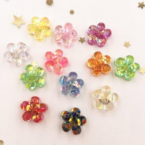 20Pcs 12mm Resin Glitter Paillette Filled Flower Flatback Cabochon Rhinestone Scrapbook DIY Home Figurine Ornament Craft OF909