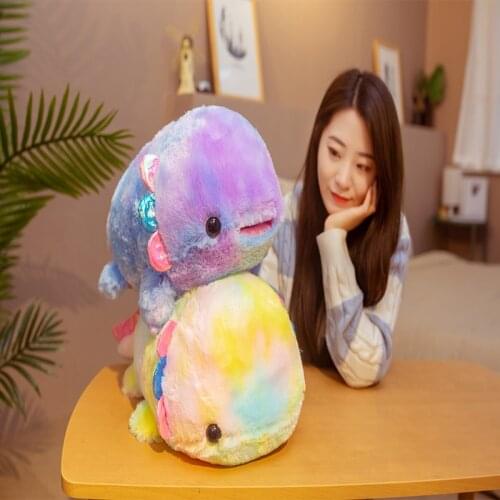 Rainbow Salamander Hexagonal Dinosaur Plush Doll Doll Soft Pillow Baby Comforting Toy Child Birthday Creative Gift 40/55cm