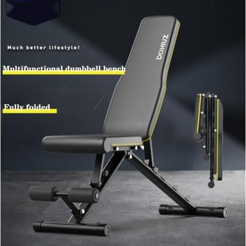 Adjustable dumbbell bench weightlifting bed flat bench fitness equipment household multifunctional abdominal muscle board bench