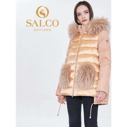 SALCO 2020 the latest hot selling natural animal fur pearl cotton jacket, winter warm jacket